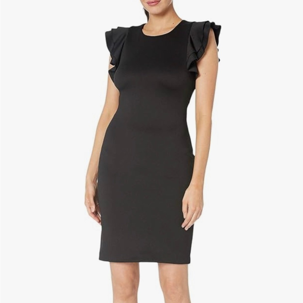 Tommy Hilfiger Flutter Ruffled Sleeve Dress